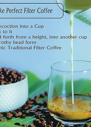 PAJAKA South Indian Filter Coffee Maker 4-6 Cup Mug Madras Kaapi Kappi Drip Decoction Maker Brewer Dripper Stainless Steel Medium Size for Home & Kitchen (250 ML)