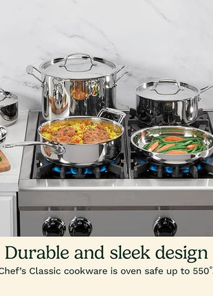 Cuisinart 77-10P1 10-Piece Chef's-Classic-Stainless Collection, Cookware Set