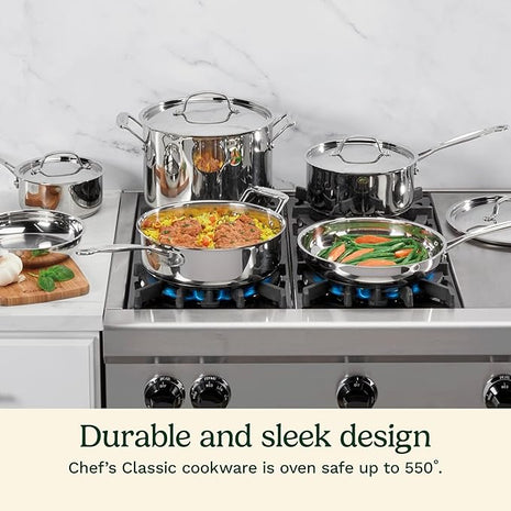 Cuisinart 77-10P1 10-Piece Chef's-Classic-Stainless Collection, Cookware Set