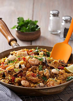 Silicone Spatula 3-piece Set, Ergonomic Handle High Heat-Resistant Spatulas, Non-stick Rubber Spatulas with Stainless Steel Core, Orange