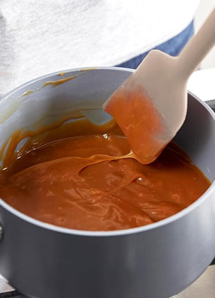 GreenPan Silicone Mixing Spatula, Scraping Baking Cooking Kitchen Utensil, Flexible Rubber Nonstick Cookware, Rigid Steel Core, Heat-Resistant, Anti-Slip Handle, BPA-Free, Dishwasher Safe, Taupe