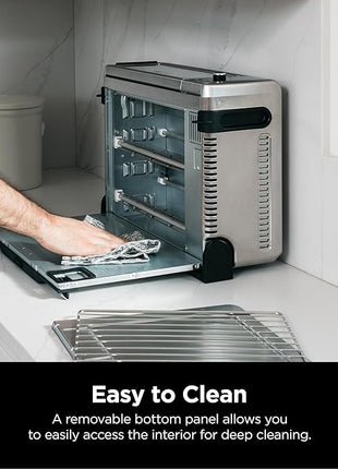 Ninja Digital Air Fry Countertop Oven, 8-in-1 Functionality, 1800W, Flip-Up Design, XL Capacity, Air Fry Basket, Wire Rack & Crumb Tray, Silver, SP101