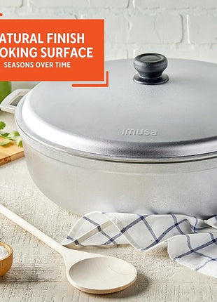 IMUSA GAU-80508 Jumbo Traditional Natural Caldero for Cooking and Serving, 18 Quart, Silver