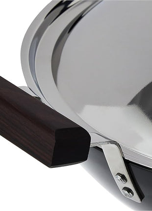 Hawkins Futura 5 Litre Deep Fry Pan, Hard Anodised Kadai with Stainless Steel Lid, Flat Bottom Kadhai, Big Kadai, Black (AD50S)