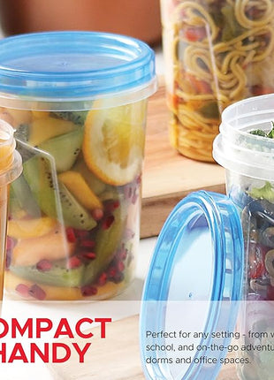 Tafura 12 Pack Leakproof Freezer Containers for Food with Twist Top Lids - 32 Oz BPA Free Reusable Plastic Soup Containers with Screw On Lids - Ideal for Meal Prep, Leftovers & Pantry Organization