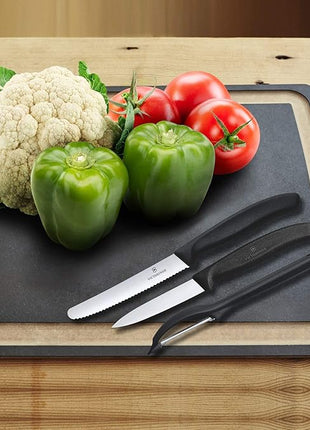 Victorinox Swiss Classic Set with Peeler, 3 Pieces Paring Knife, Set of 3, Black, 6.7113.31