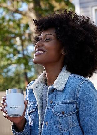 Contigo River North Stainless Steel Wine Tumbler with Spill-Proof Lid, Leak-Proof 12oz Reusable Wine Glass, Dishwasher Safe & Keeps Drinks Hot or Cold for Hours, Sunbeam Gold