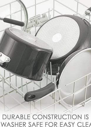 Rachael Ray Create Delicious Deep Nonstick Frying Pan / Fry Pan / Skillet with Lid - 9.5 Inch, Gray