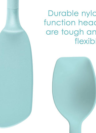 Rachael Ray Tools and Gadgets Lazy Crush & Chop, Flexi Turner, and Scraping Spoon Set / Cooking Utensils - 3 Piece, Light Blue