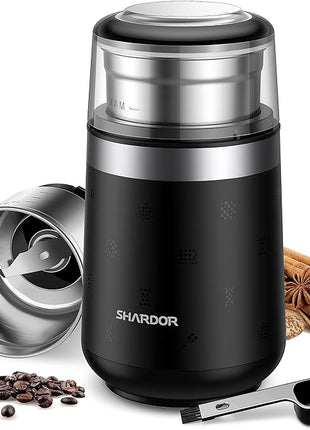 SHARDOR Super Silent Coffee Grinder, Herb, Spice, Electric Coffee Bean & Espresso Grinder with 1 Removable Stainless Steel Bowl