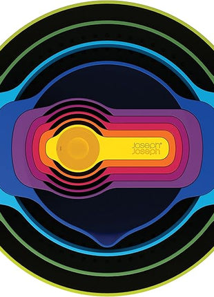 Joseph Joseph Nest 9 Plus, 9 Piece Compact Food Preparation Set with Mixing Bowls, Measuring cups, Sieve and Colander, MultiColor