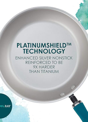 Rachael Ray Create Delicious Nonstick Cookware Pots and Pans Set, 13 Piece, Teal Shimmer