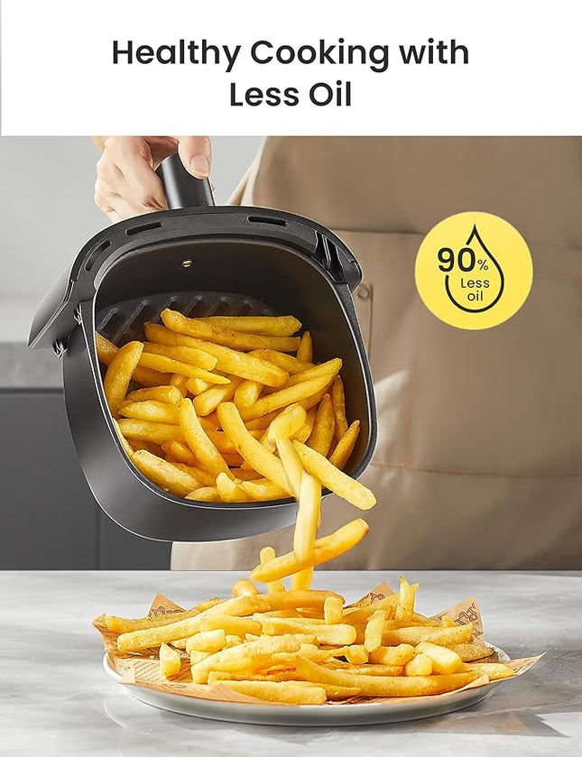 COMFEE' Compact 2.1 Quart Air Fryer with 12 Menu Options, Adjustable Timer & Temperature Control 180-400 degrees F, Dishwasher-Safe Nonstick Fry Basket