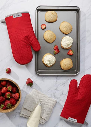 KitchenAid Asteroid Oven Mitt Set, 7"x12.5", Fire Red, 2 Piece