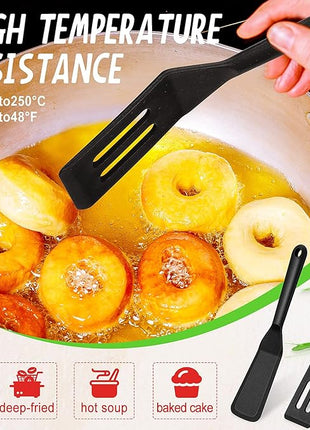 2 Pieces Brownie Spatula Set Mini Silicone Spatula Serving Slotted Spatula Kitchen Utensil for Cutting Brownies Cookies Flip Eggs(Red)