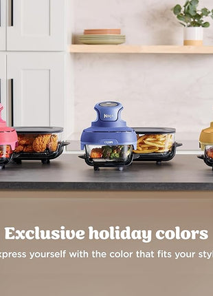 Ninja | Air Fryer | Crispi 4-in-1 Portable Cooking System | 4QT & 6 Cup Glass Containers, Crisper Plates & Storage Lids Included | Microwave, Freezer & Dishwasher Safe | Frosted Lilac | FN101PR