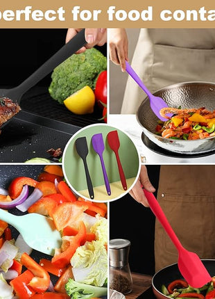 Silicone Spatula Set 6 Pack 8.5 inch Small Rubber Spatula Heat Resistant Mini Silicone Spatula Non-Stick Flexible for Baking Cooking Mixing and Kitchen Use