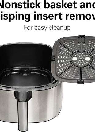 Hamilton Beach 5.8 Quart Digital Air Fryer Oven with 8 Presets, Easy to Clean Nonstick Basket, Black (35075)