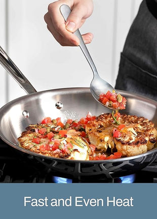 All-Clad D3 Stainless Steel Cookware Set - 10-Piece Pots and Pans Set, Induction, Oven Broiler Safe 600F - Includes Frying Pans, Saucepan, Sauté-Pan, Stockpot, Professional Cookware - Stainless Steel