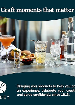 Libbey Heavy Base Drinking Glasses Set of 8, 15.5 Oz Elegant, Weighted Clear Water Glasses, Dishwasher Safe Glass Cups Set for Parties, Birthdays