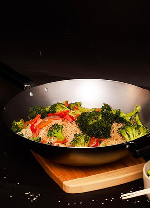 JOYCE CHEN Professional Series 14-Inch Carbon Steel Wok with Phenolic Handles