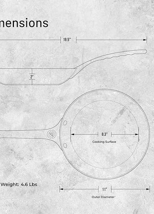 De Buyer MINERAL B Pro Carbon Steel Fry Pan - 11” Diameter, 8.3” Cooking Surface - Ideal for Searing, Sauteing & Reheating - PFAS, PFOA & PFOS Free - Made in France