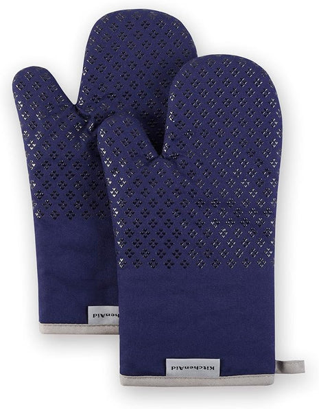 KitchenAid Asteroid Oven Mitt Set, 7"x12.5", Cobalt Blue, 2 Piece