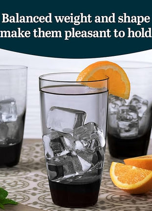 Libbey Classic Smoke Tumbler Glasses, Set of 12