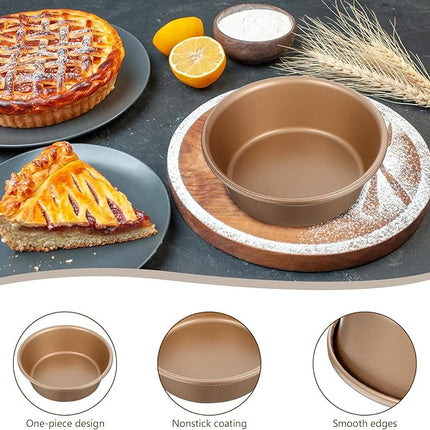 6PCS Air Fryer Jumbo Muffin Cupcake Pans, Mini Pie Pan, 4 Inch Hamburger Bun Mold, Non-Stick Air Fryer Egg Baking Pan Individual Mini Cake Pans for Baking