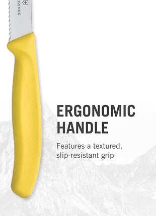 Victorinox Swiss Classic Paring Knife Set - Superior Kitchen Knives for Cutting Fruit, Vegetables & More - Cooking Knives for Kitchen Accessories - Multicolored 4-Piece Set, Serrated Edge, 4.3"