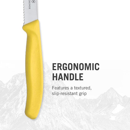 Victorinox Swiss Classic Paring Knife Set - Superior Kitchen Knives for Cutting Fruit, Vegetables & More - Cooking Knives for Kitchen Accessories - Multicolored 4-Piece Set, Serrated Edge, 4.3"