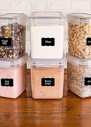 Simply Gourmet Airtight Food Storage Containers with Lids – 6 Piece Assorted Size Kitchen Pantry Organization Set, BPA-Free Clear Plastic, Stackable Containers for Cereal, Flour, Sugar, Rice, Snacks