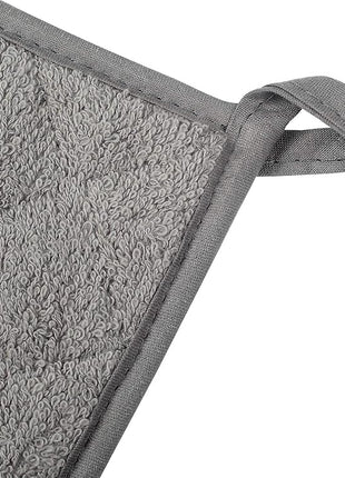 100% Cotton Kitchen Everyday Basic Terry Pot Holder Heat Resistant Coaster Potholder for Cooking and Baking Set of 5 Grey