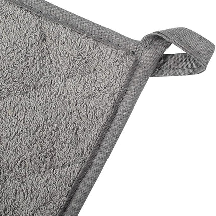 100% Cotton Kitchen Everyday Basic Terry Pot Holder Heat Resistant Coaster Potholder for Cooking and Baking Set of 5 Grey