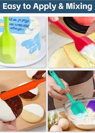 Barsone 5-Piece Silicone Spatula Set - Heat Resistant 446°F Food Grade BPA Free, Nonstick Cookware Safe Dishwasher Safe Kitchen Tools for Baking, Cooking, Stirring, Multicolor.