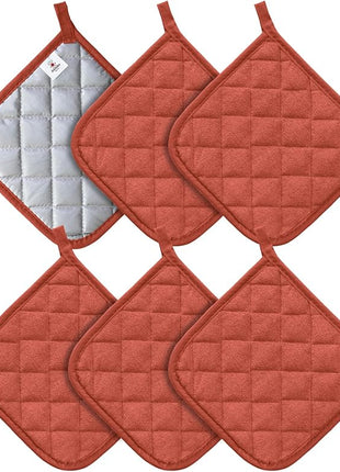 Joyhalo 6 Pack Pot Holders for Kitchen,Cotton Oven Holder with Great Heat Resistance,Non Slip Hot Pads for Kitchen Clearance,Spice