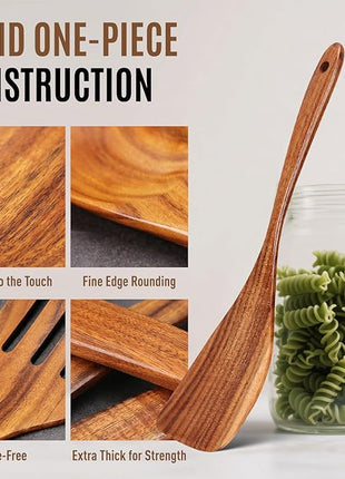 Wooden Spoons for Cooking, Excellent Wooden Kitchen Utensil Set (5pcs)