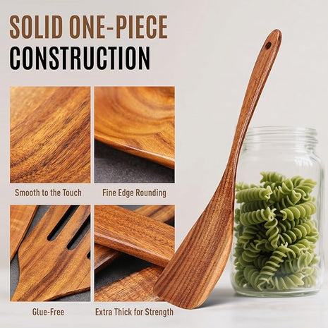 Wooden Spoons for Cooking, Excellent Wooden Kitchen Utensil Set (5pcs)