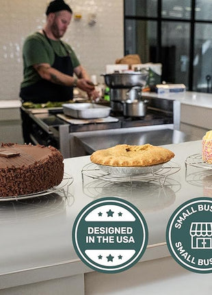 Ultra Cuisine 3 Set Round Cooling Racks for Cooking and Baking – Oven & Dishwasher-Safe, 100% Stainless Steel Steaming and Baking Rack - Fits Air Fryer, Pressure Cooker & Cake Pan (7.5, 9 & 10.5 Inch)