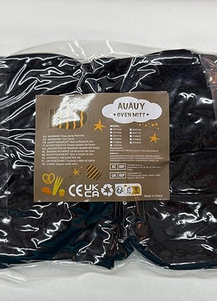 AUAUY Mini Oven Mitts, 2 Count Small Oven Mitt 220℃/428°F Heat Resistant with Non-Slip Surface and Hanging Loop Mits, Kitchen Mittens Oven Mitts, Kitchen Gloves for Oven, Baking and Grilling