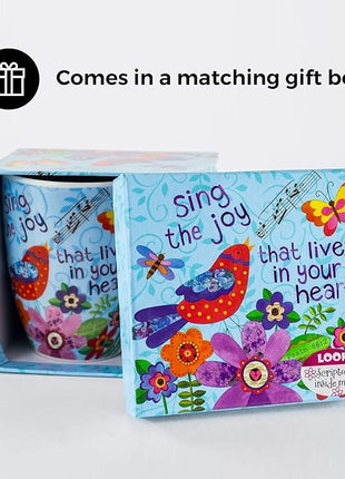 Divinity Boutique Ceramic Boxed Mugs, One Size, Sing Joy Bird (23579)
