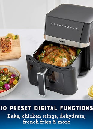 Oster Compact Air Fryer, 4-Quart Digital Airfryer with Window, Easy-to-Use Countertop Air Fryer