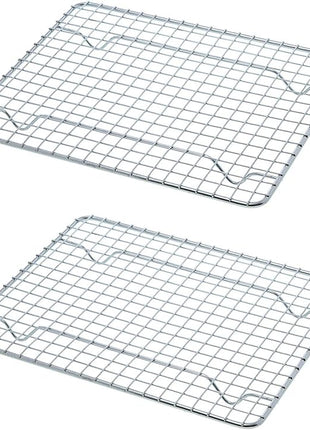 Goson Heavy Duty Stainless Stain Bakeware, Baking, Cooling, Oven Roasting, Broiler Rack, 8in by 10in, Cross Wire, Pack of 2, Compatible with Various Baking Sheets Oven Pans