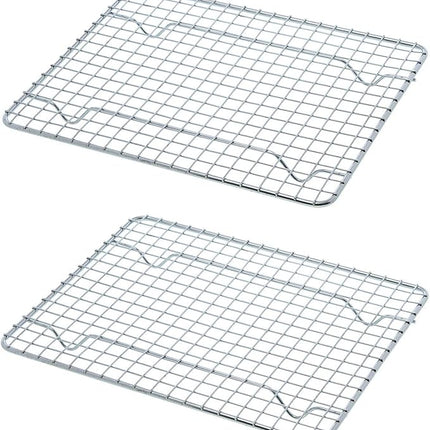 Goson Heavy Duty Stainless Stain Bakeware, Baking, Cooling, Oven Roasting, Broiler Rack, 8in by 10in, Cross Wire, Pack of 2, Compatible with Various Baking Sheets Oven Pans
