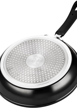 Cook N Home 12 Inch Nonstick Fry Pan, Skillet with Stay Cool Silicone Handle, Heavy Gauge Aluminum, Induction Compatible, Oven Safe, Easy Clean Frying Pan
