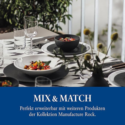 Villeroy & Boch Manufacture Rock Salad Plate, 8.5 in, Premium Porcelain, Black