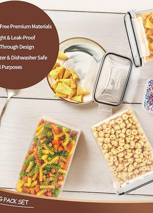 PRAKI Airtight Food Storage Containers Set with Lids - 24 PCS, BPA Free Kitchen and Pantry Organization, Plastic Leak-proof Canisters for Cereal Flour & Sugar - Labels & Marker