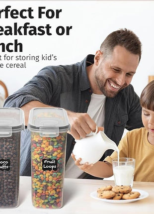 Shazo 2 Pack (6.3L / 213OZ) EXTRA Large Airtight Food Storage Cereal Containers for Bulk Food Storage BPA-Free Plastic Container, Pantry Organization and Canister for Rice, Pasta, Sugar & Flour