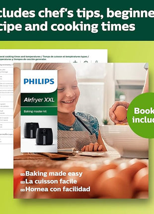 Philips Airfryer XXL Baking Master Kit for Philips Airfryer XXL models, Baking Pan and Silicone Muffin Cups, Dishwasher Safe Parts for Easy Cleaning and Storage, HomeID App, Black (HD9952/01)