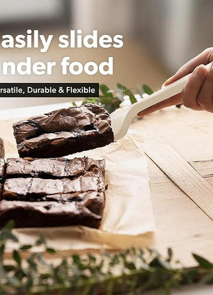 New DI ORO Silicone Turner Spatula Set - Kitchen Spatulas for Nonstick Cookware - Cooking Utensils for Flipping Eggs & Pancakes - 600°F Heat-Resistant BPA Free Turners - Dishwasher Safe (4pc, Clay)